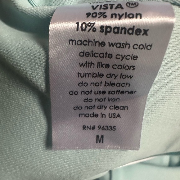 Susana Monaco wide strap crop tank top. Light Blue/teal. Ruffle Strap Size Med. - Picture 5 of 6